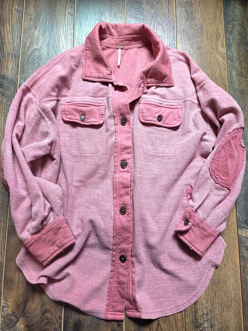 Free People We The Free Ruby Fleece Jacket Shacket Sweetheart Pink S